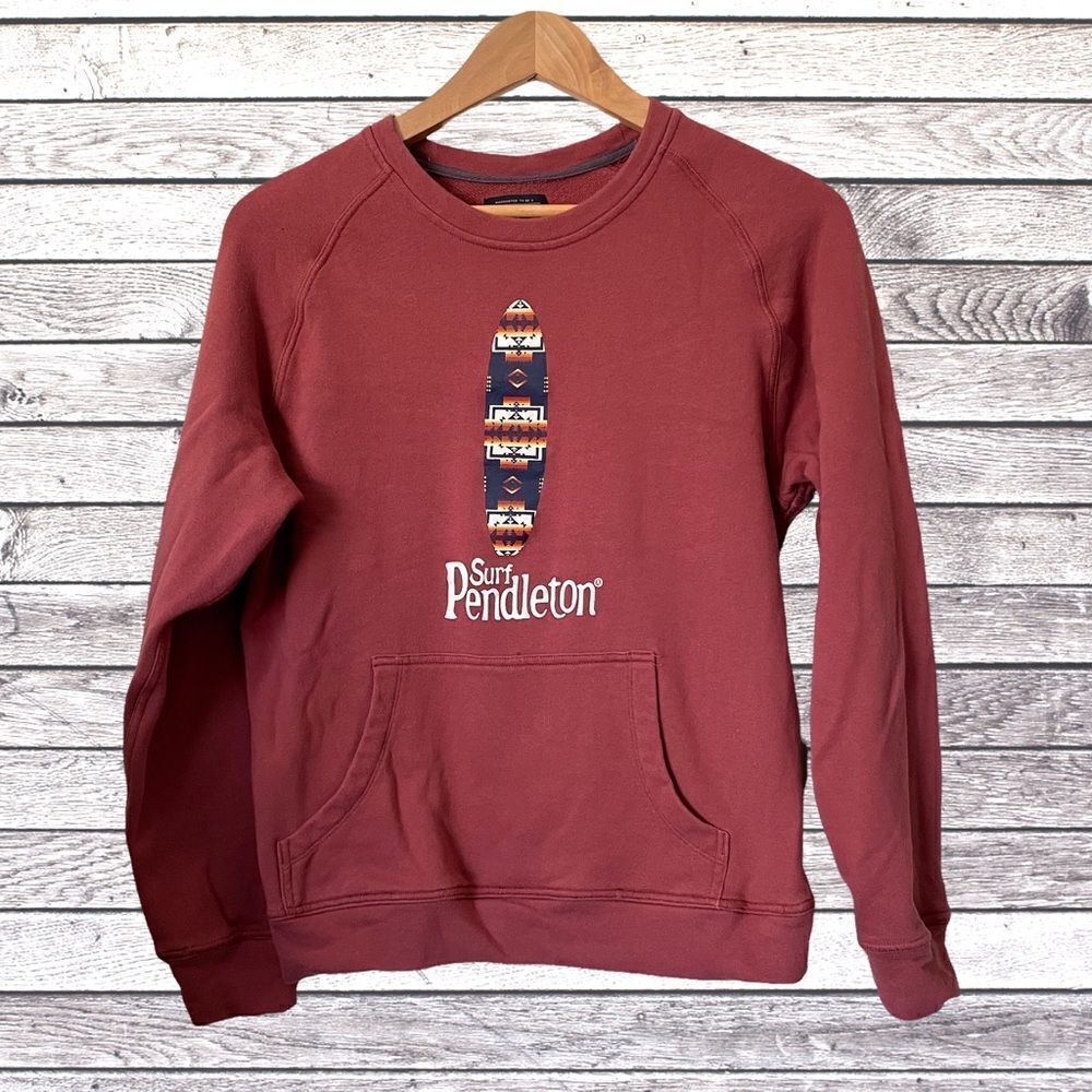 Surf Pendleton Brick Red Pullover Crewneck Sweat Shirt Women's SZ S‎
